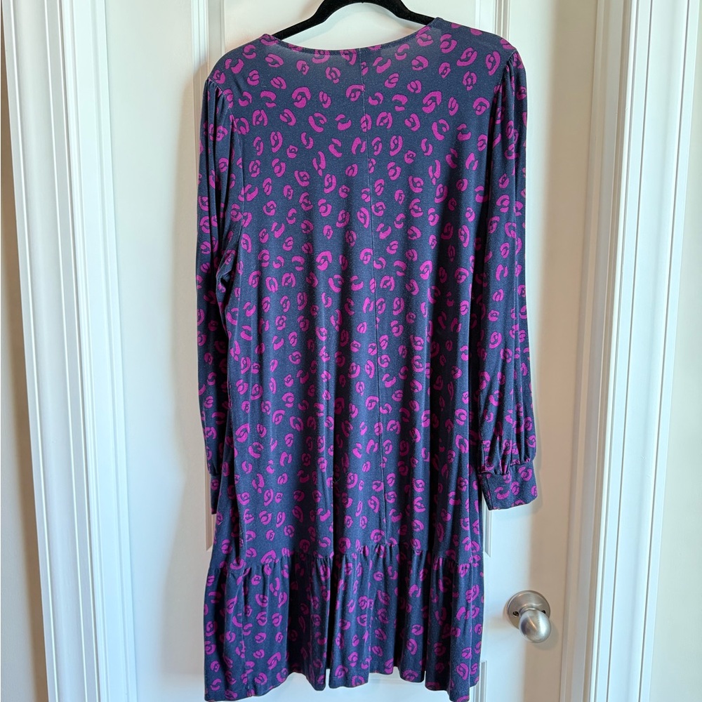 LOFT Purple and Pink Animal Print Dress - Picture 3 of 4